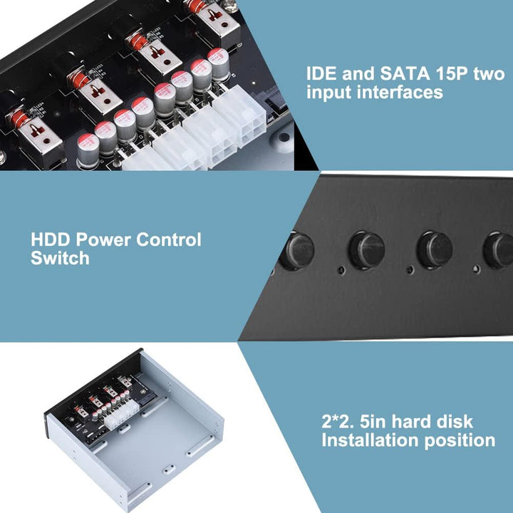 Richer-R HDD Power Control Switch, 4 Schalter Festplattenlaufwerk SATA Drive Switcher Umschalter mit