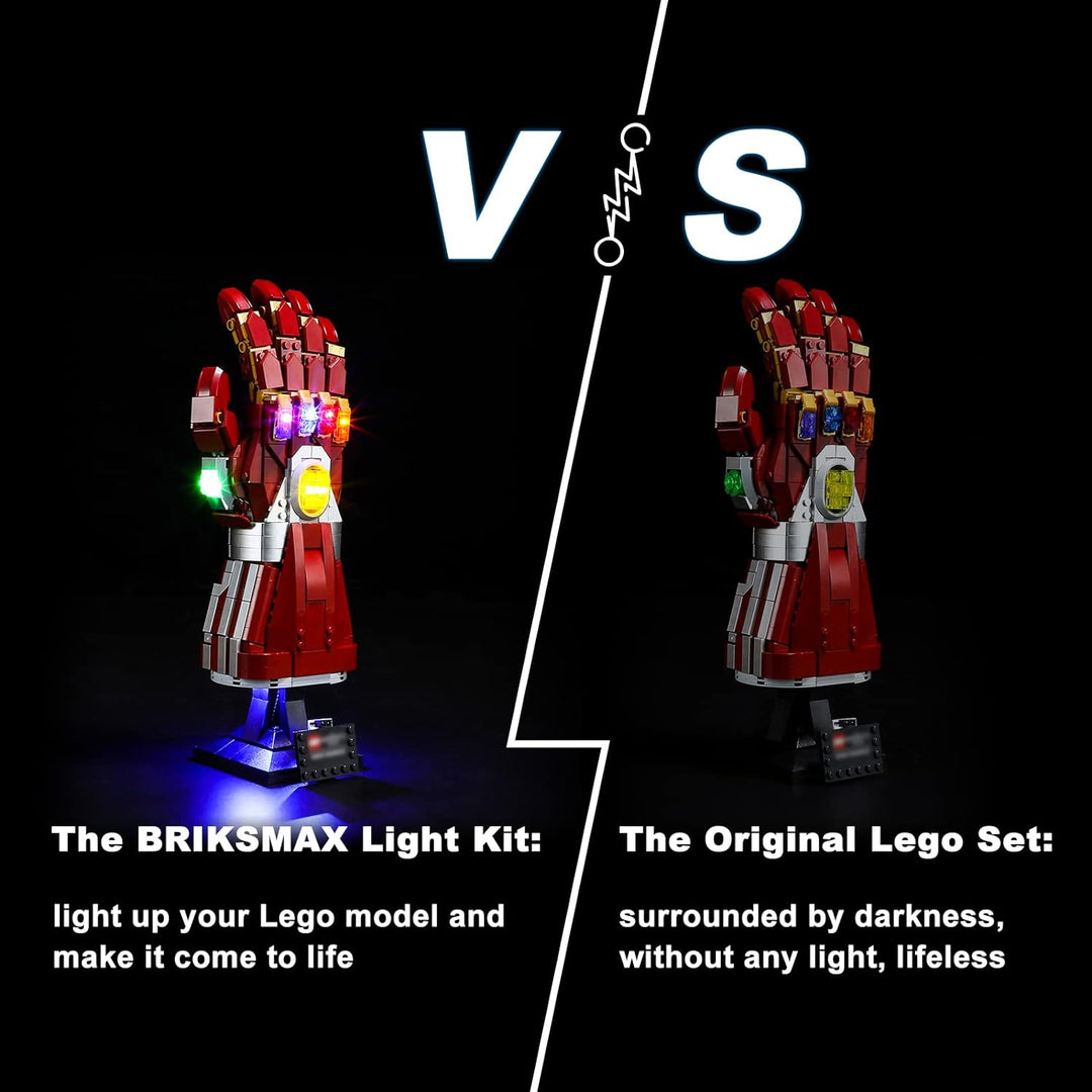 BRIKSMAX 76223 Led Licht für Lego Iron Mans Nano Handschuh (Version mit Handwischsensorschalter) - C