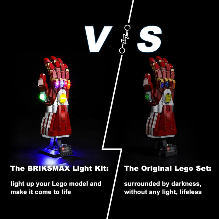 BRIKSMAX 76223 Led Licht für Lego Iron Mans Nano Handschuh (Version mit Handwischsensorschalter) - C