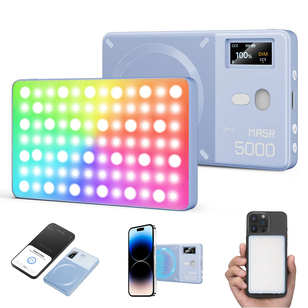 GODOX MA5R Magnetic Full Colour RGB Video Light, 1800K-10000K 14 Pre-Programmed Effects LED Light Ph