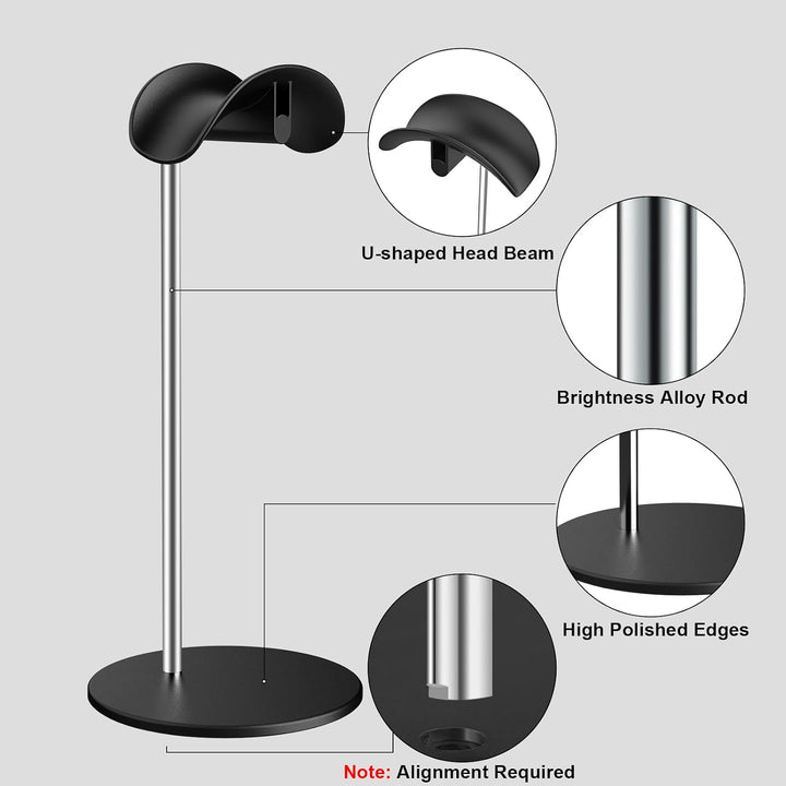 Kopfhörer Ständer, Headset Halterung Halter Tisch mit Aluminium Basis, kompatibel mit AirPods Max, S