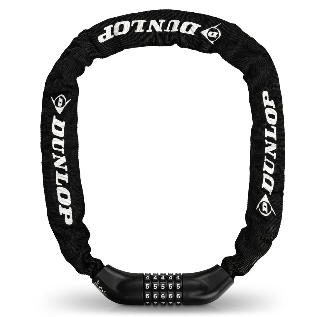 DUNLOP Fahrradschloss Zahlenschloss - Hohe Sicherheit - 100 cm -Sicherheitslevel-6 Schloss mit 5er Z