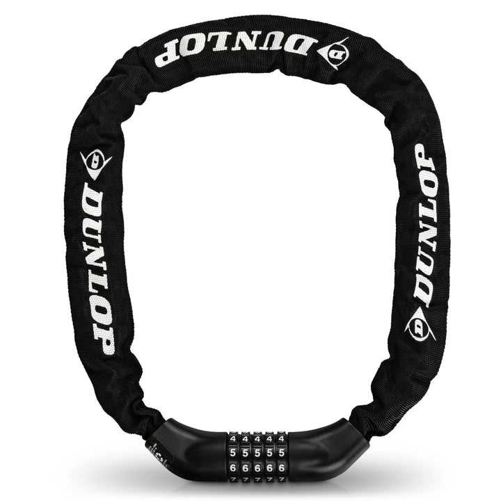 DUNLOP Fahrradschloss Zahlenschloss - Hohe Sicherheit - 100 cm -Sicherheitslevel-6 Schloss mit 5er Z