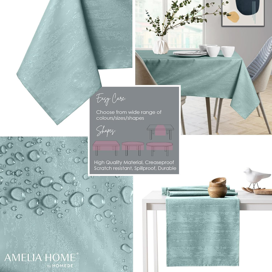 AmeliaHome Tischdecke 110x180 cm Tischtuch Tafeldecke Fleckschutz Lotuseffekt Abwaschbar Wasserabwei