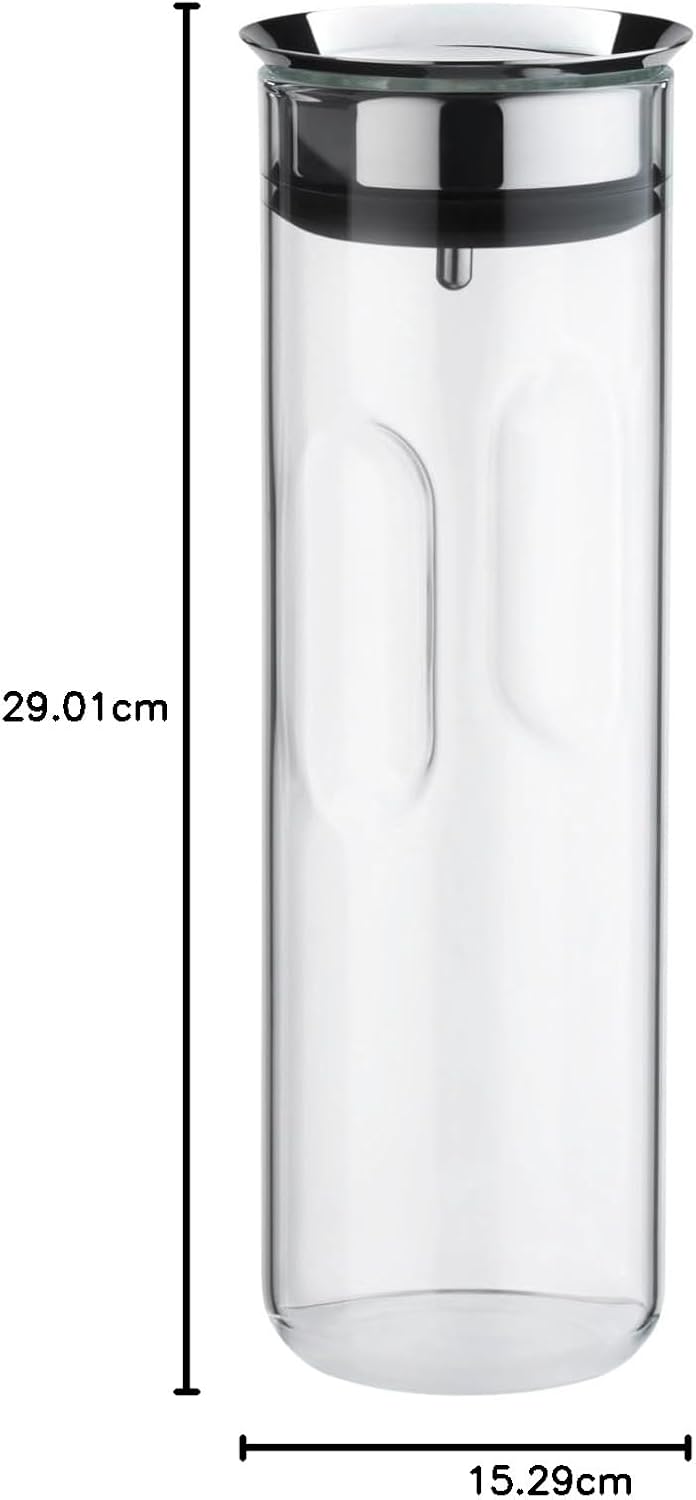 WMF Motion Wasserkaraffe 1,25l, Höhe 29 cm, Glas-Karaffe, Silikondeckel, CloseUp-Verschluss, Griffmu
