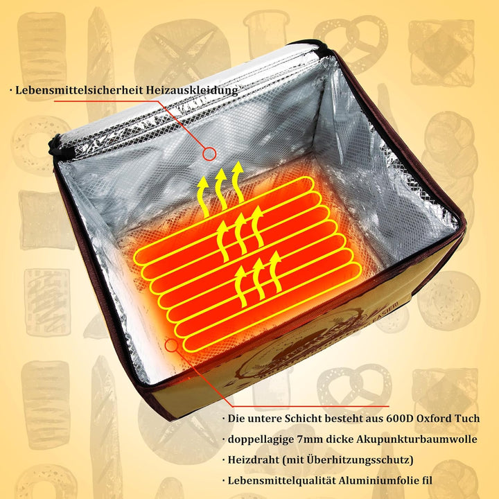 Brot Gärbox Sauerteig, Gärbox mit heizung für Brotteig Teiggärbox mit thermostat für Hobbybäcker, Fa
