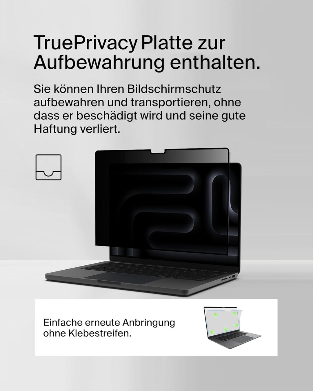 Belkin ScreenForce TruePrivacy Bildschirmschutz für MacBook Pro 16" M1-3, entspiegelte Blickschutzfo