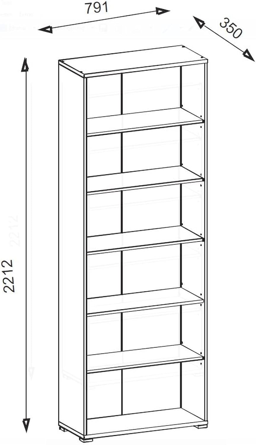 möbelando Aktenregal >Clermont< (BxHxT: 79,1x221,2x35 cm) in Sonoma/Eiche Eiche Aktenregal 79x221cm,