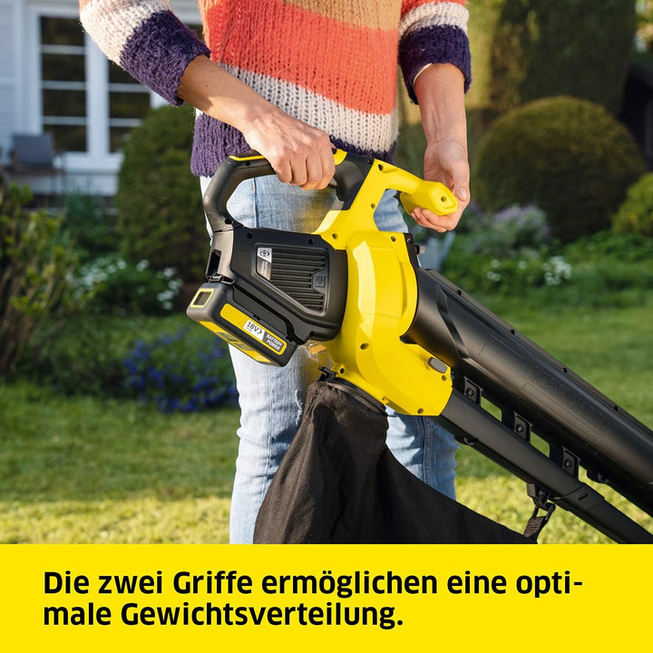 Kärcher 18 V Akku-Laubbläser und Laubsauger BLV 18-200 Battery, mit Mulchfunktion, Luftgeschwindigke