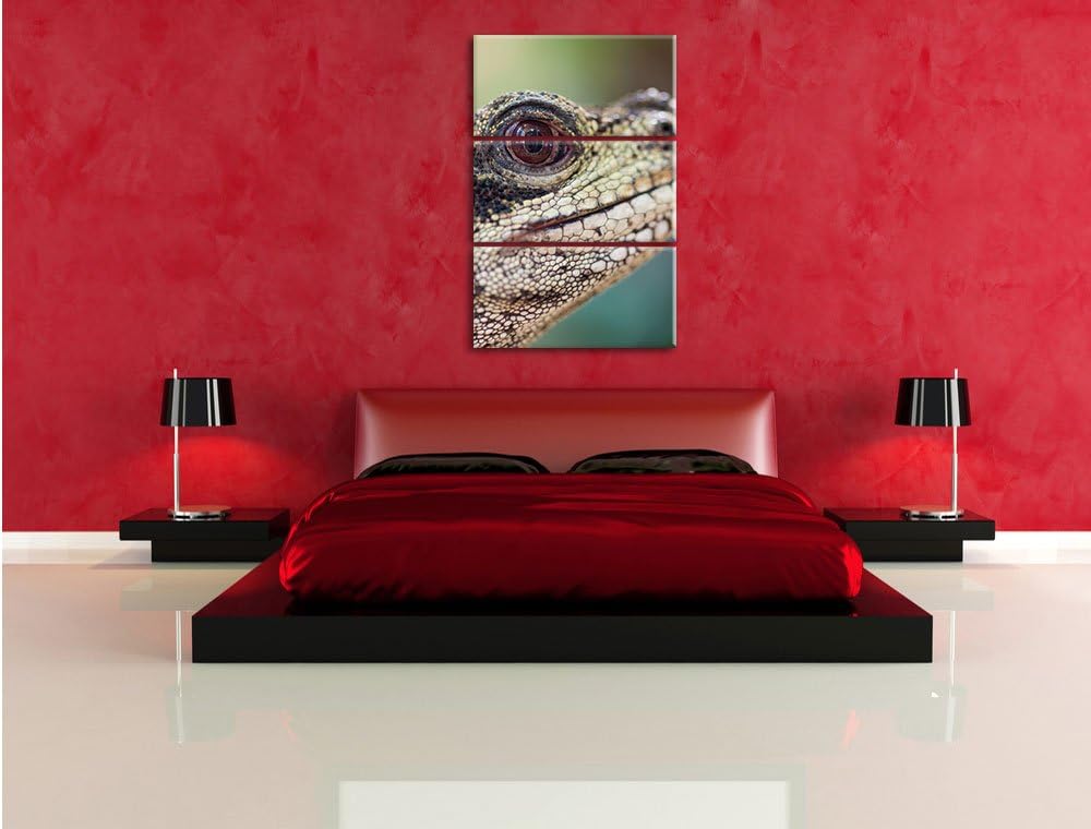 Pixxprint Prächtiger Leopard als Leinwandbild/Grösse: 3 Teilig (120x80) / Wandbild/Kunstdruck/fertig