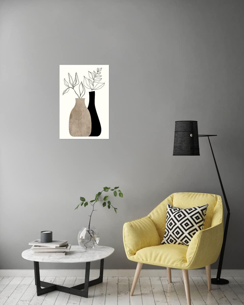 artboxONE Poster 120x80 cm Floral Gris En Gris hochwertiger Design Kunstdruck - Bild vase abstrakt B