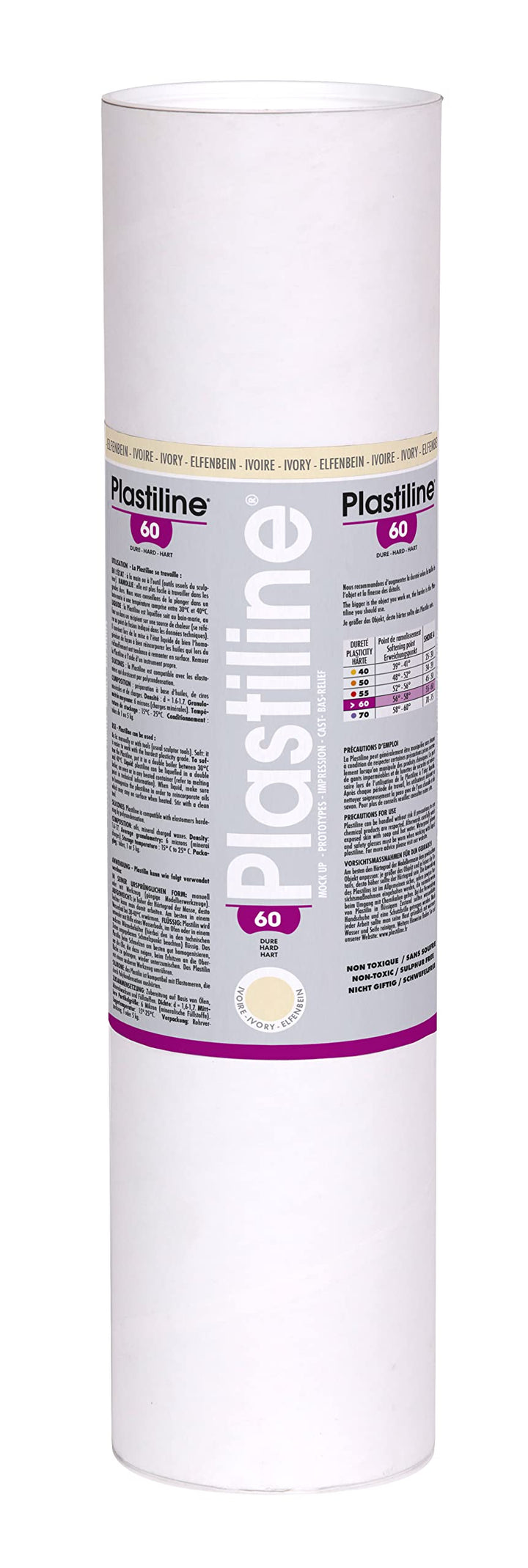 Herbin 5160T - Plastilin für den Modellbau, 5 kg, zum modelieren, HG60, hart, 1 Dose, Elfenbein Elfe