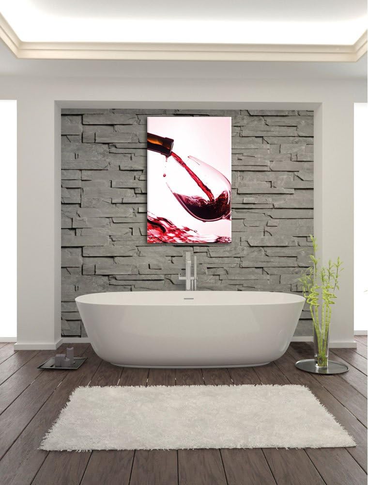 Pixxprint Wein, Format: 100x70 auf Leinwand, XXL riesige Bilder fertig gerahmt mit Keilrahmen, Kunst