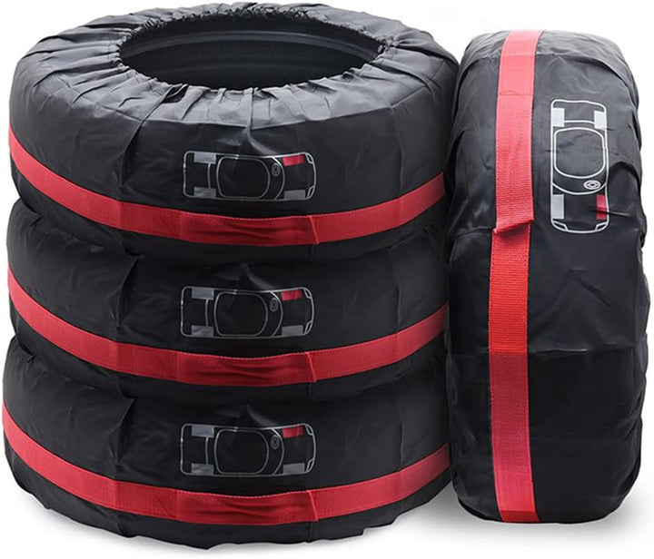 Geloo Auto Reifentaschen-Set, 13-16'' Wasserdicht Staubdicht 4-teilig Auto-Ersatzreifenabdeckungen,