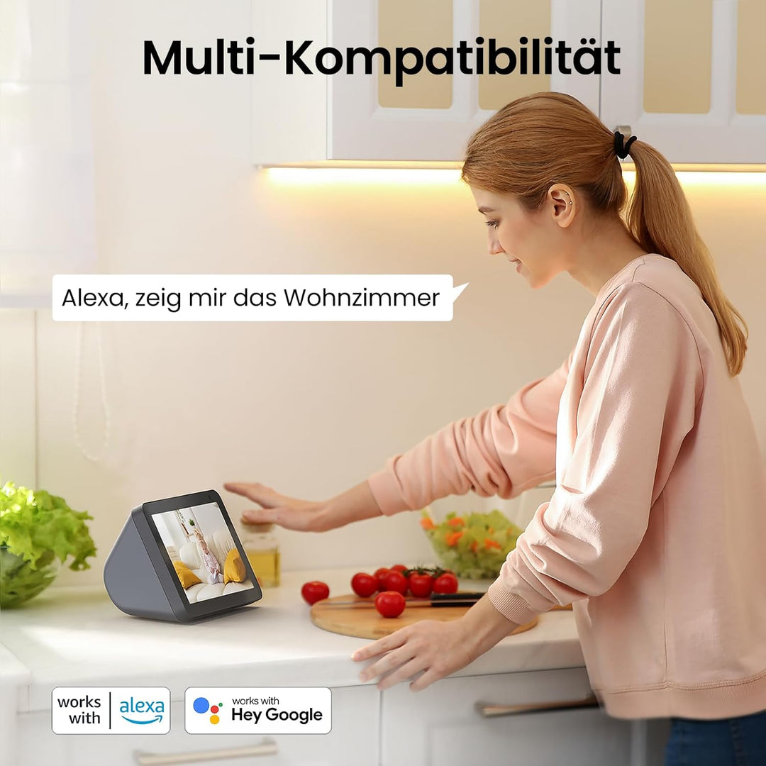 Cinnado Überwachungskamera Innen - 2K 3MP Babyphone mit Kamera, 360 Grad WLAN Indoor Hundekamera mit