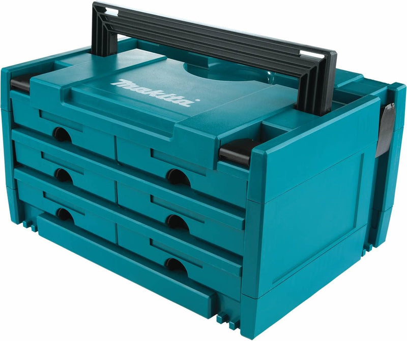 Makita P-84333 Makpac Koffer mit 6 Schubladen Blau, Schwarz