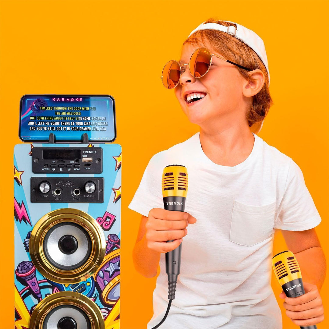 Trendix - Karaoke Kinder Music Star | Karaoke Maschine Kinder 2 Mikrofone | Karaoke Anlage Mit 2 Mik