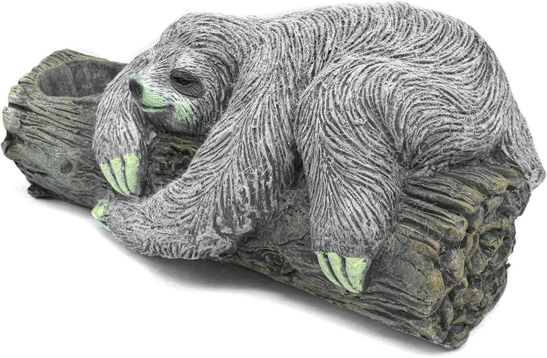 DARO DEKO Tier Figur in Stein-Optik (Faultier liegend bepflanzbar 49 x 22cm), Faultier Liegend Bepfl