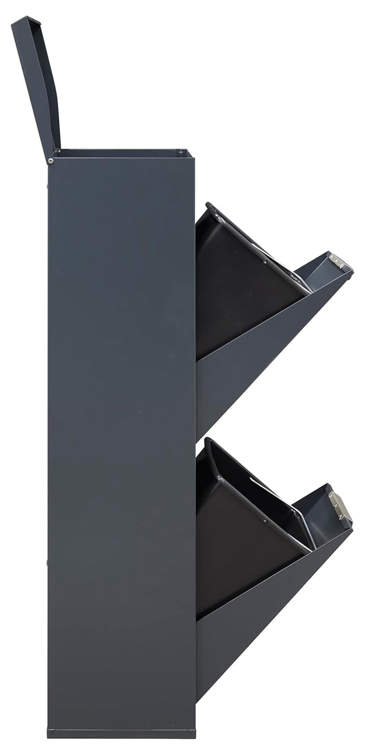 ARREGUI Ecoclas Plus CR224-E Mülltrennsystem aus Stahl mit Aufbewahrungsbox mit Deckel | 2x17L (34L)