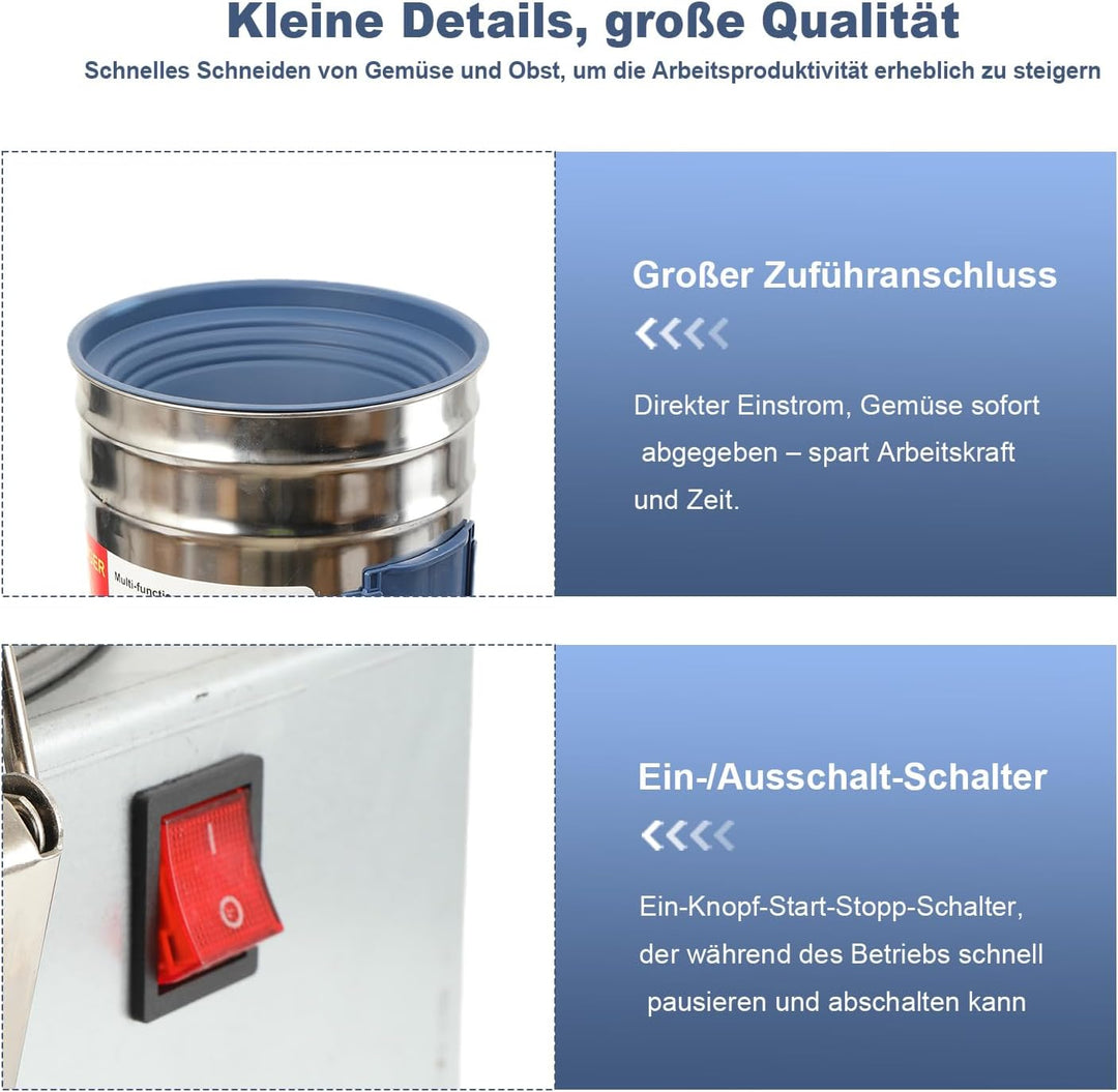 Elektrische Futterhäcksler Gemüseschneider,220V Edelstahl Grünfutterschneider Grasschneider,Futterhä