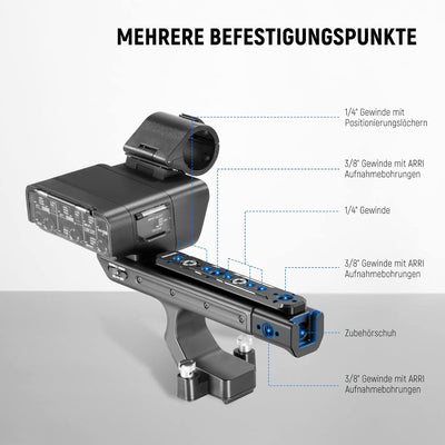 NEEWER FX3/FX30 XLR Erweiterungs Rig Kompatibel mit Sony XLR Griff für FX3/FX30 Kamera, mit NATO Sch