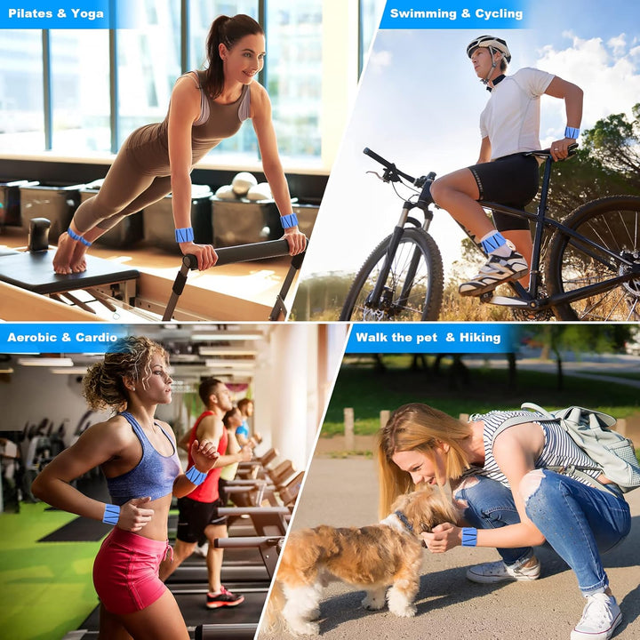 Handgelenkgewichte 2er Set, verstellbare Silikon-Workout-Gewichte für Frauen und Männer, tragbare Kn