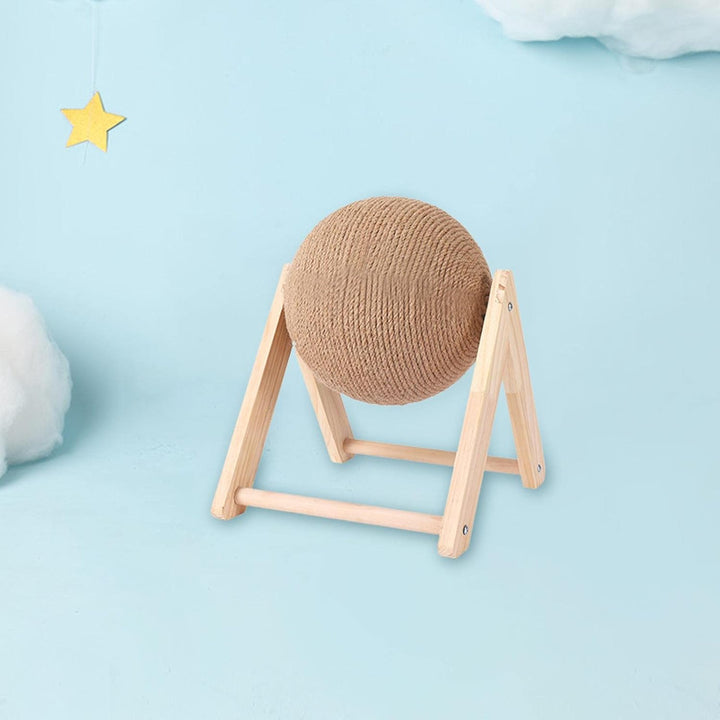 Cat Ball Toys Kitten Cat Sisal Scratcher Ball, Stabile Holzbasis Und Sisalseil Rolling Ball Spielzeu