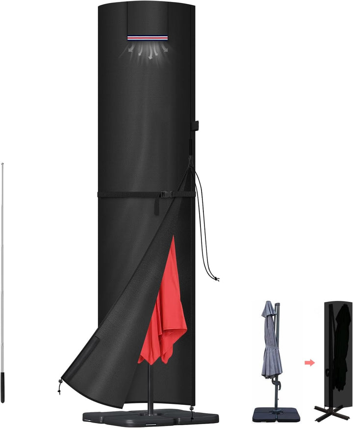 LAMUNI Sonnenschirm Schutzhülle für Ampelschirm Abdeckung für Gartenschirm Abdeckhauben für Sonnensc