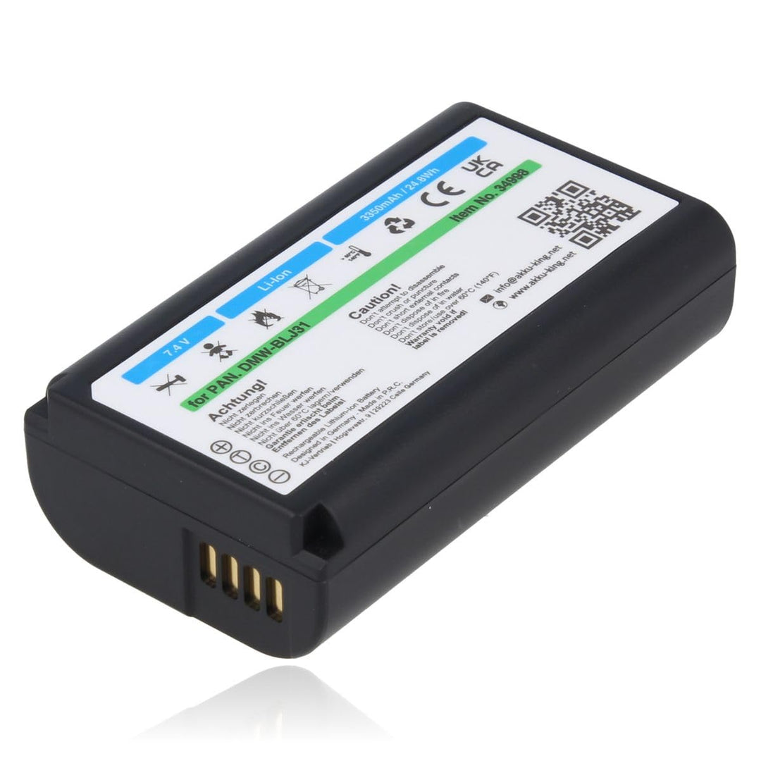 Akku-King Akku kompatibel mit Panasonic DMW-BLJ31 - Li-Ion 3500mAh - für Panasonic Lumix DC-S1, DC-S