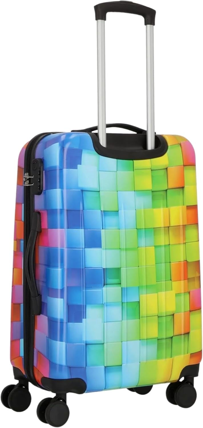 NOWI Hartschalenkoffer Mittelgross – 68L Volumen – 8 Rollen 360° drehbar – Leichter ABS Koffer mit Z