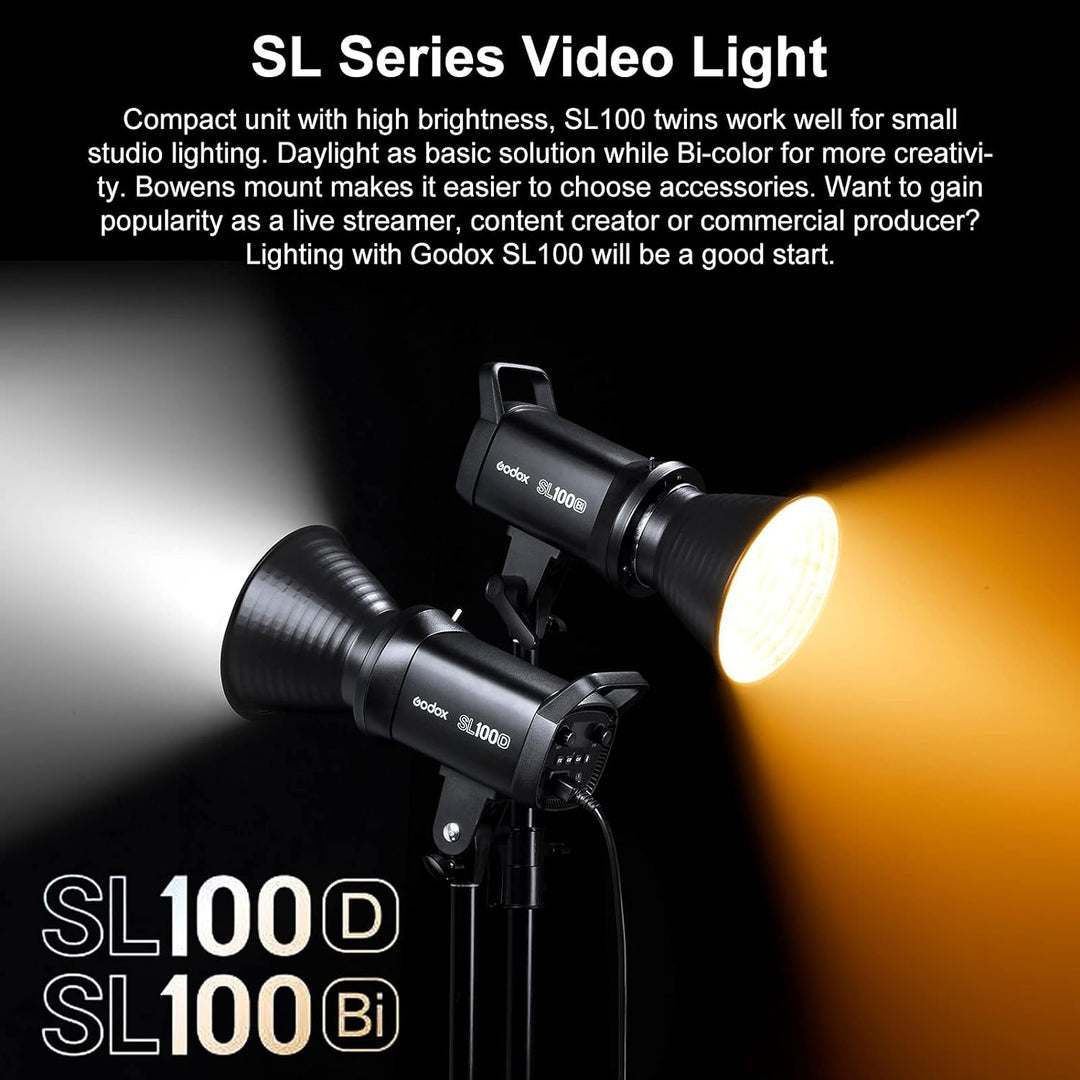 GODOX SL100D Kompakte LED-Videoleuchte Fotografie-Aufhelllicht 100W 5600K 8 Eingebaute FX-Beleuchtun