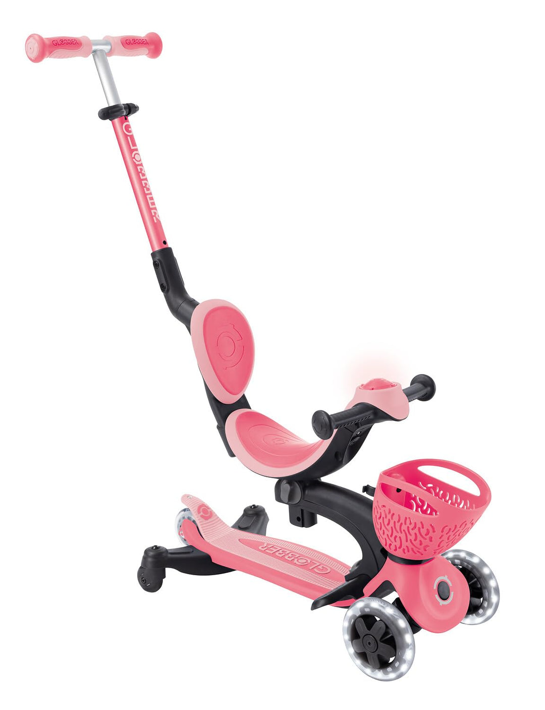 GLOBBER GO-UP Baby Lights 360° – Tretroller, Dreirad und Laufrad für Kinder – höhenverstellbares Kin