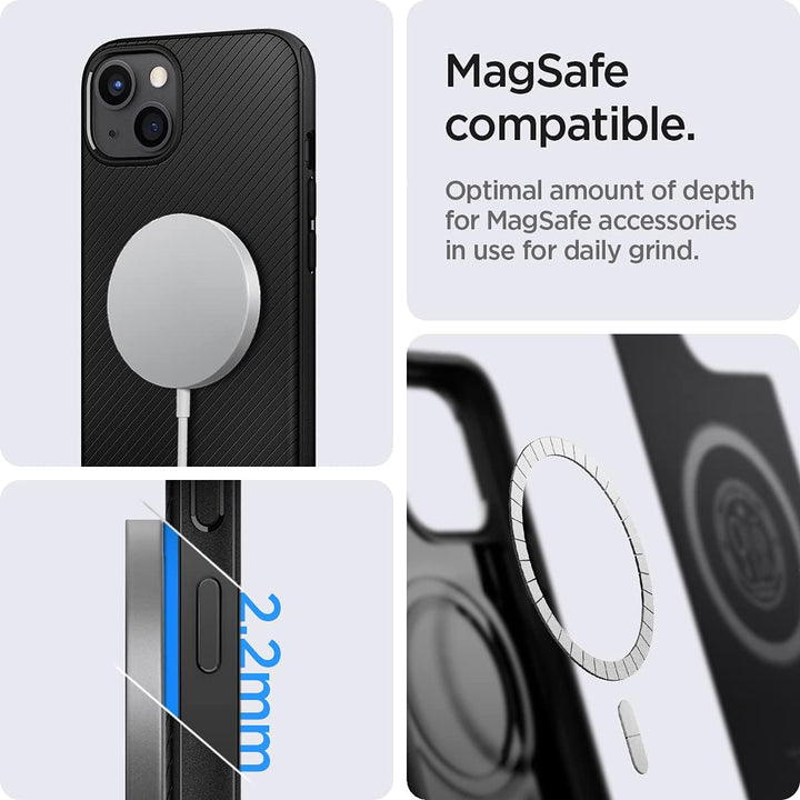 Spigen Mag Armor MagFit Hülle Kompatibel mit iPhone 13 Kompatibel mit MagSafe Magnetisch -Matte Blac