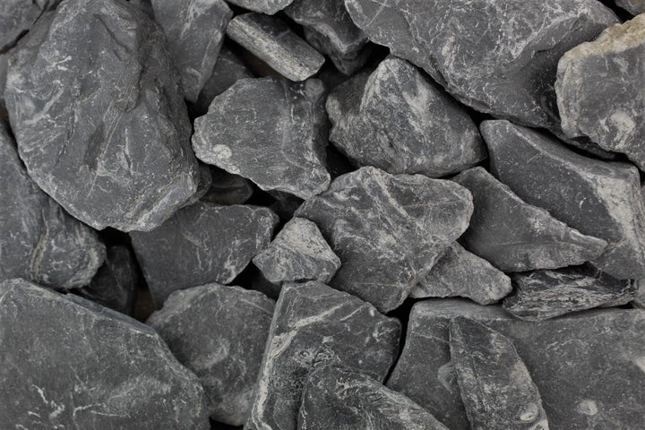 Gartenwelt Riegelsberger Ziersplitt Ardesia Slate Nero 30-80 mm 25 kg Sack Splitt Gabionenfüllung De