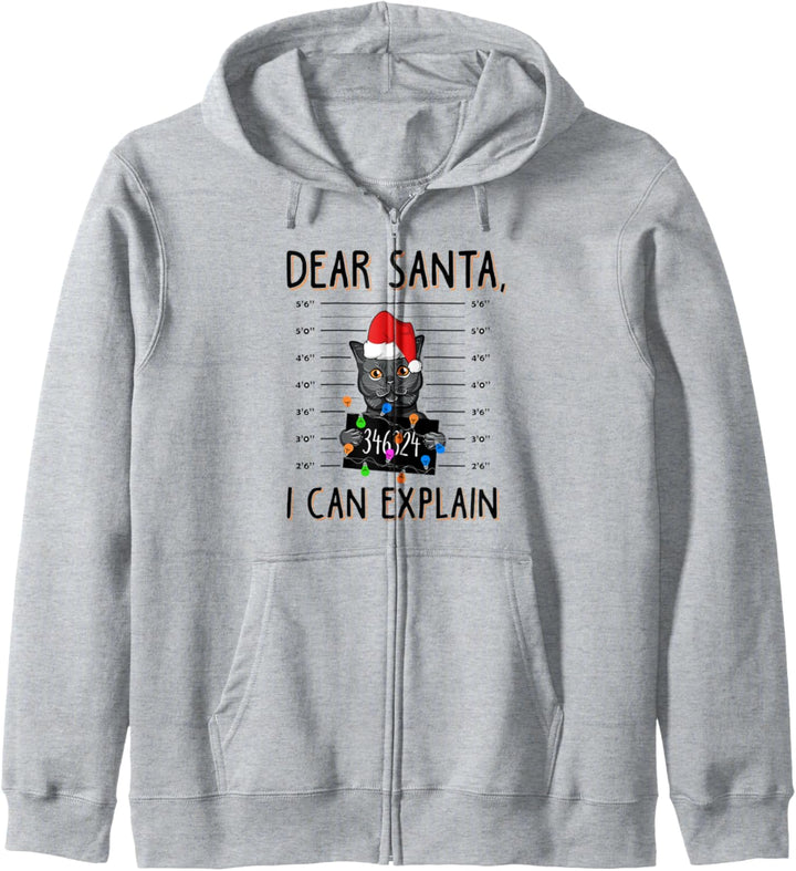 Dear Santa I Can Explain Funny Cat Ugly Christmas Kapuzenjacke