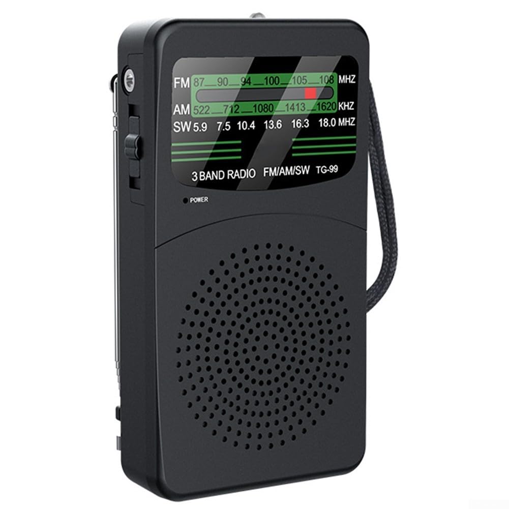 Radio, tragbares Digitalradio AM/FM/SW Radio, kompaktes Design mit leistungsstarkem 3-W-Lautsprecher