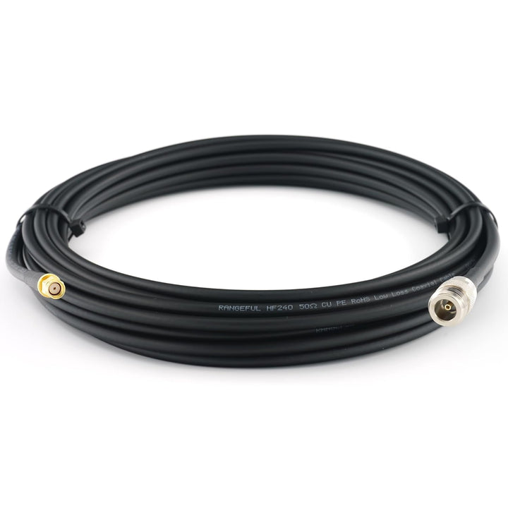 10m RP-SMA Stecker auf N Buchse Koaxialkabel — 10 Meter Verlustarmes HF-240 (LMR 240 Äquivalent) Ant