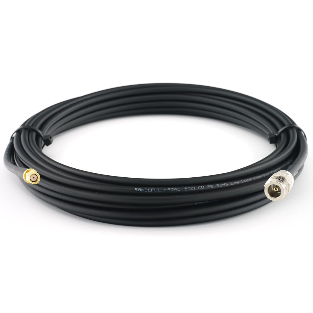 7m RP-SMA Stecker auf N Buchse Koaxialkabel — 7 Meter Verlustarmes HF-240 (LMR 240 Äquivalent) Anten