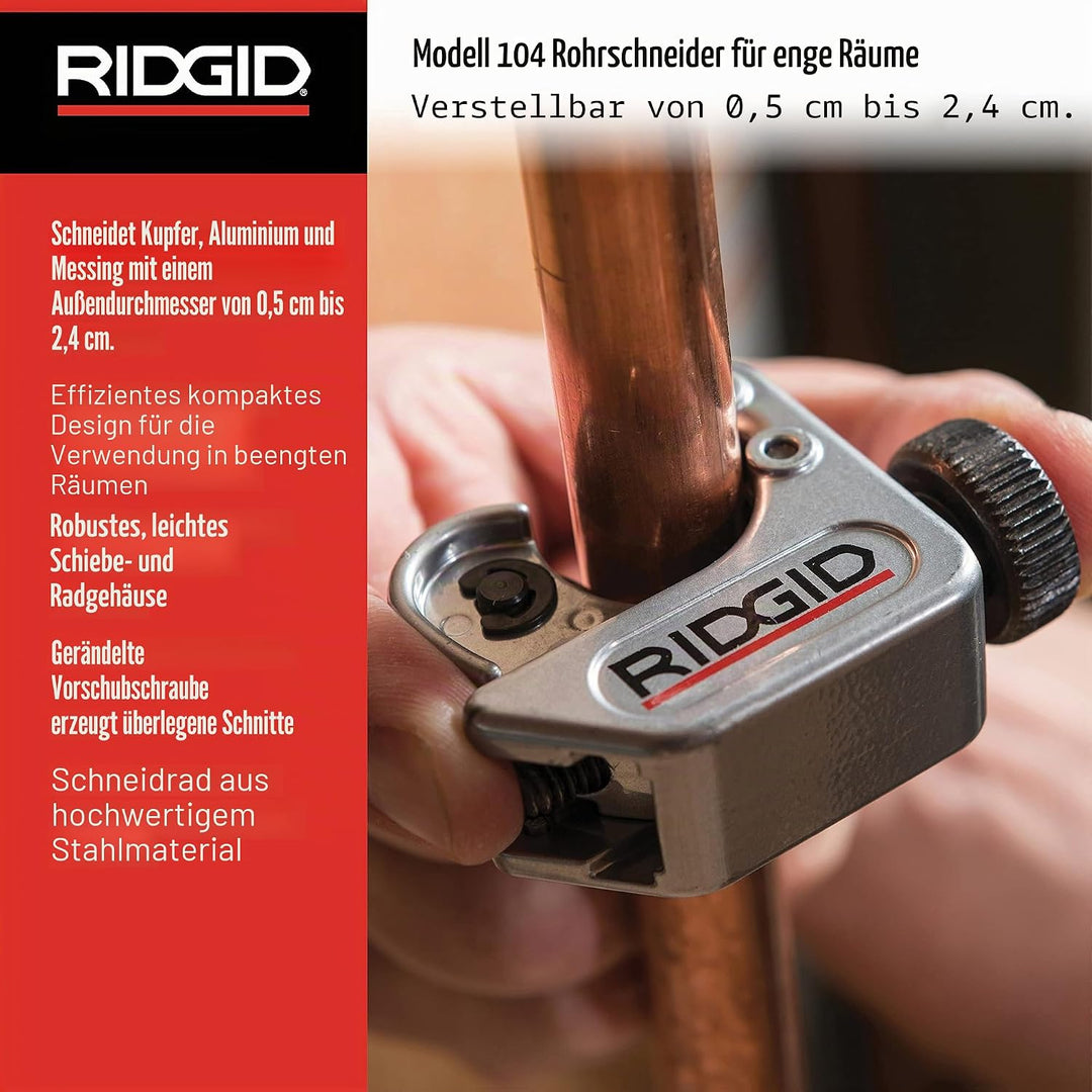 RIDGID 32985 Modell 104 Rohrabschneider für beengte Arbeitsbereiche, Rohrabschneider für Rohre mit e