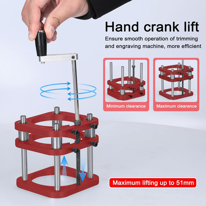 Router Liftsysteme für 64 Bis 66 Mm Durchmesser Motoren, 51 Mm Hub Metall Manual Router Lift Basi