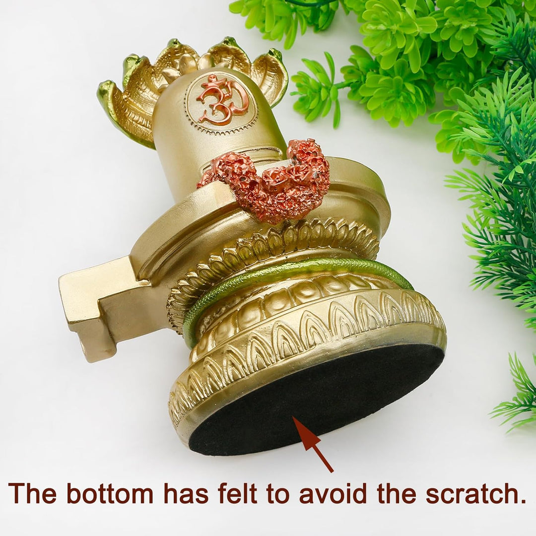 BangDa Bangda Hindu-Lord Shiva-Statue 6.3" X 5.9" X 8.5"H Shiva Lingam Gold, Gold