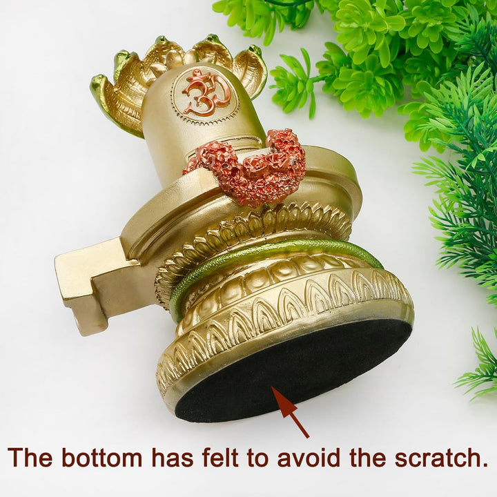 BangDa Bangda Hindu-Lord Shiva-Statue 6.3" X 5.9" X 8.5"H Shiva Lingam Gold, Gold