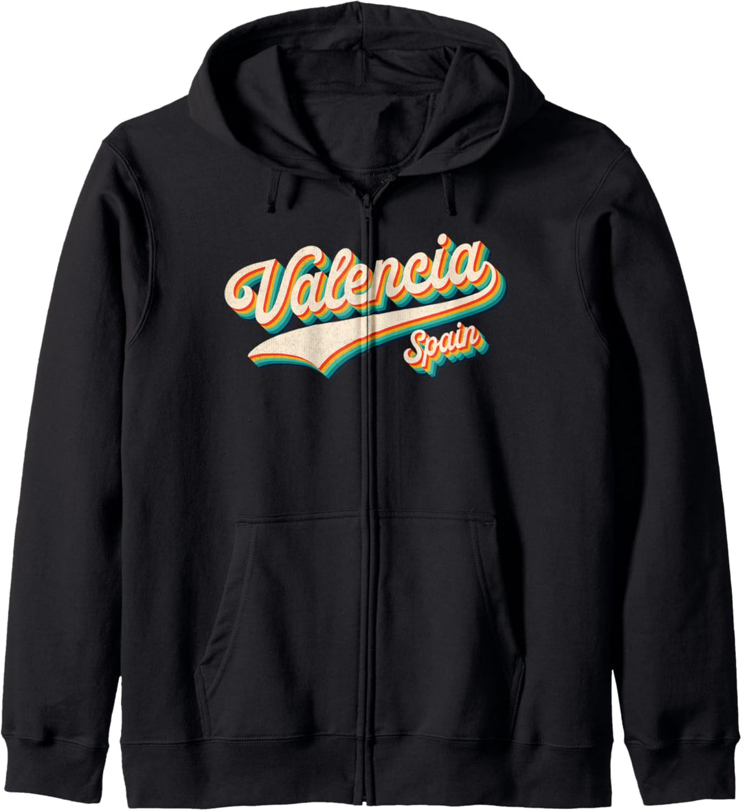 70s Vintage Retro Valencia Spain Throwback Gift Kapuzenjacke