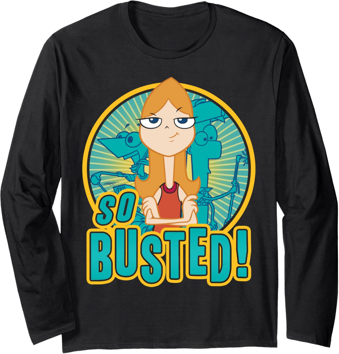 Disney Phineas And Ferb So Busted Poster Langarmshirt