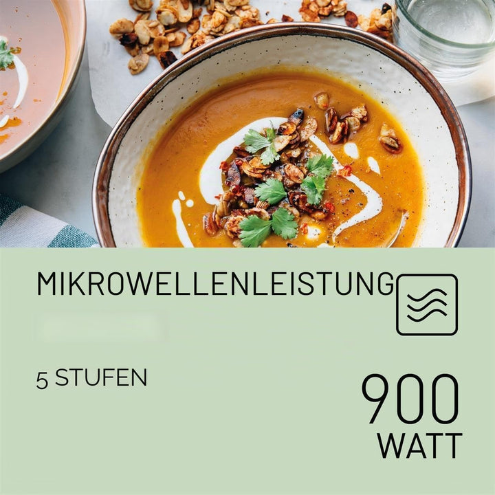 Panasonic NN-K35NWMEPG, Mikrowellenherd, 24 Liter, 900 W Leistung, 8 automatische Programme, Dual-Ko