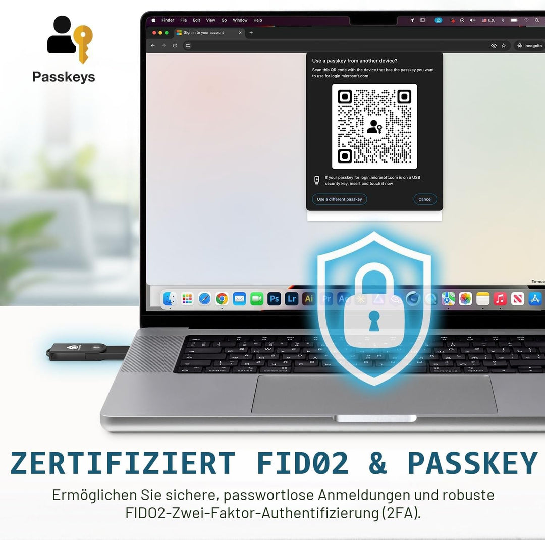 Thetis Pro-C FIDO2-Sicherheitsschlüssel-Passkey-Gerät mit USB C und NFC, TOTP/HOTP-Authentifizierung