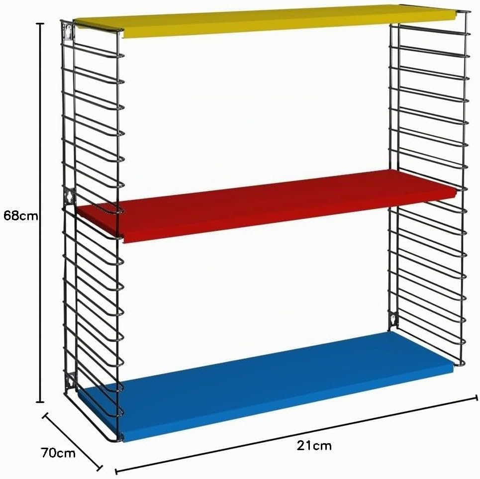 Tomado Zeitloses und modulares Wandregal, Metall, tricolor, 70x21x68 cm, Tricolor