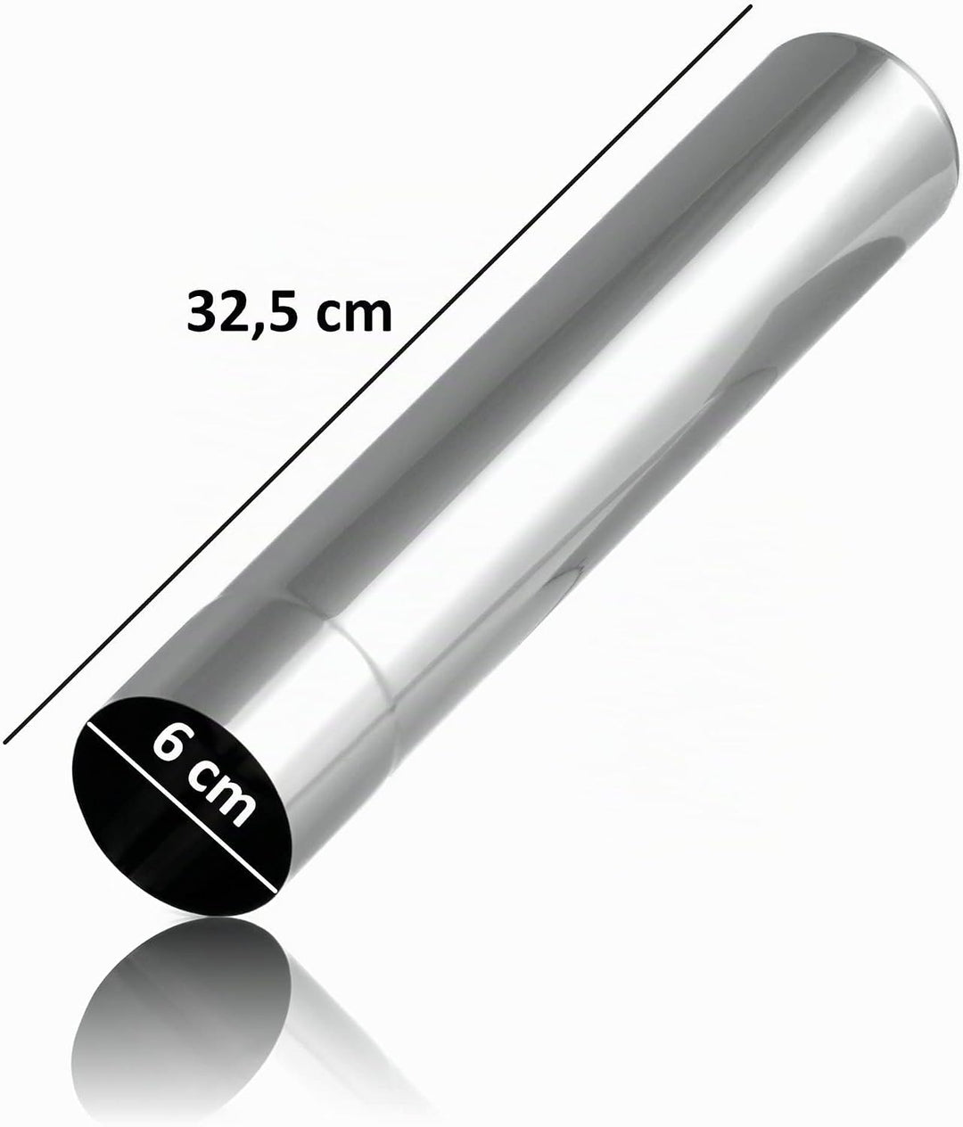 CampFeuer Edelstahl Ofenrohre Ø 6 cm (4 Stück), Kaminrohr, Ofenrohr Länge 32,5 cm | Ofenrohr Erweite