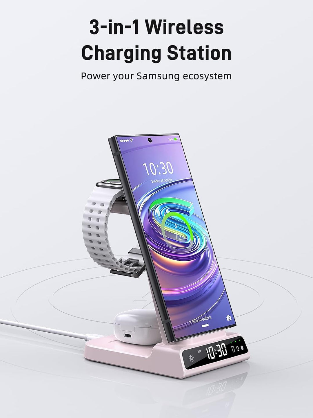 Wireless Charger für Samsung Ladestation für Galaxy S25 Ultra, Induktive Ladestation für Samsung Gal