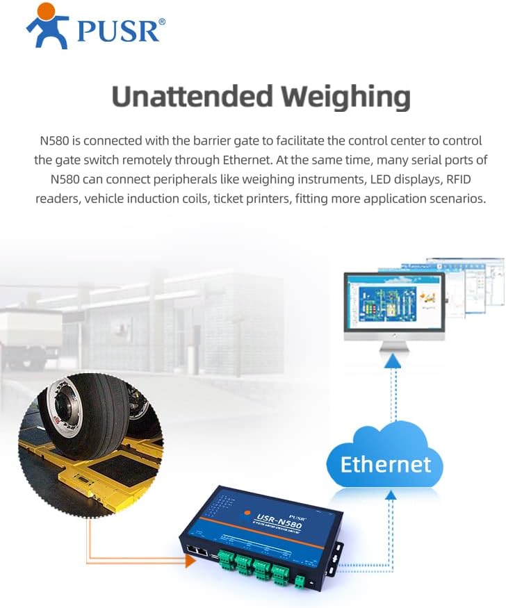 PUSR 8 Ports MQTT Modbus Gateway Unterstützung SSL/TLS Edge Computing RS485 Seriell zu Ethernet Konv